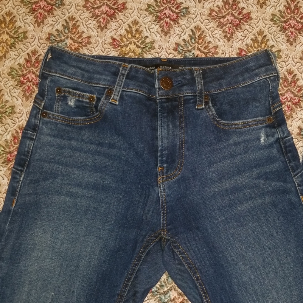 Bershka Distressed Skinny Stretch Denim Jeans - Picture 4 of 7